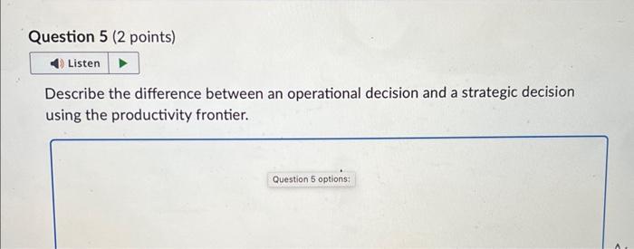 [Solved]: Describe the difference between an operational de