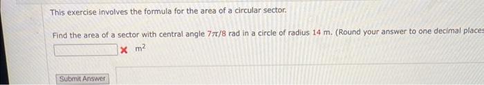 Solved This exercise involves the formula for the area of a | Chegg.com