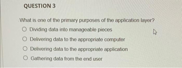 Solved QUESTION 3 What is one of the primary purposes of the | Chegg.com