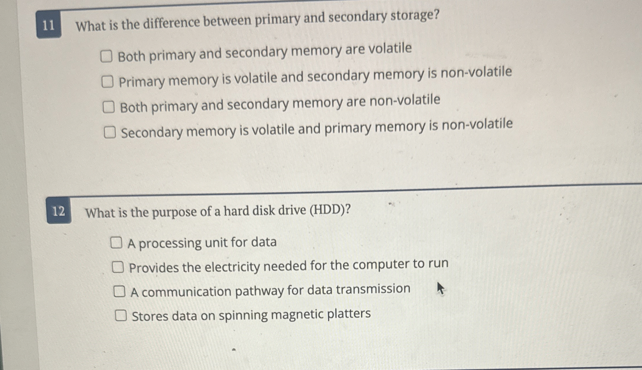 Solved 11 ﻿What is the difference between primary and | Chegg.com