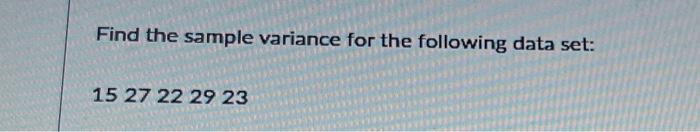 how to find the variance of a sample data set
