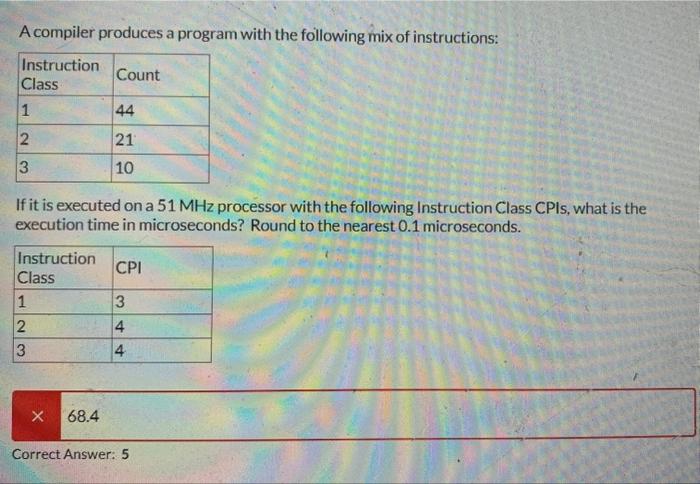 Solved A compiler produces a program with the following mix | Chegg.com