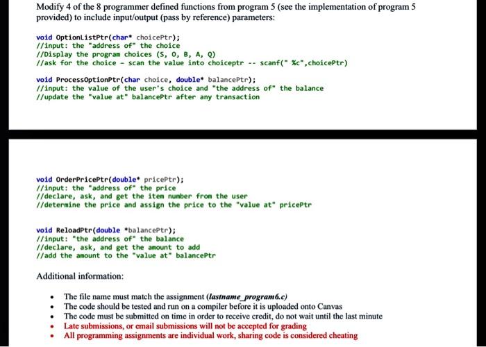 Solved Intro to Programming in C-program 6 Assignment | Chegg.com