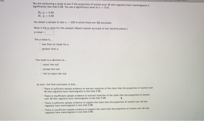 Solved You are conducting a study to see if the proportion | Chegg.com