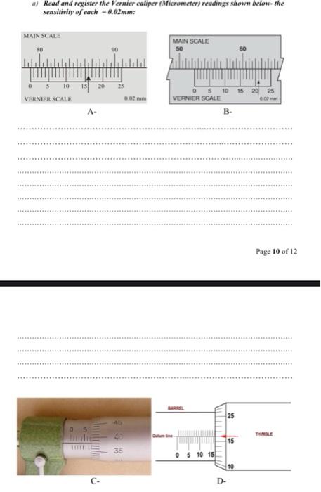 Sensitivity of on sale vernier caliper