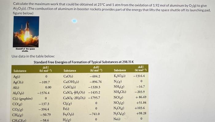 Solved Calculate the maximum work that could be obtained at | Chegg.com