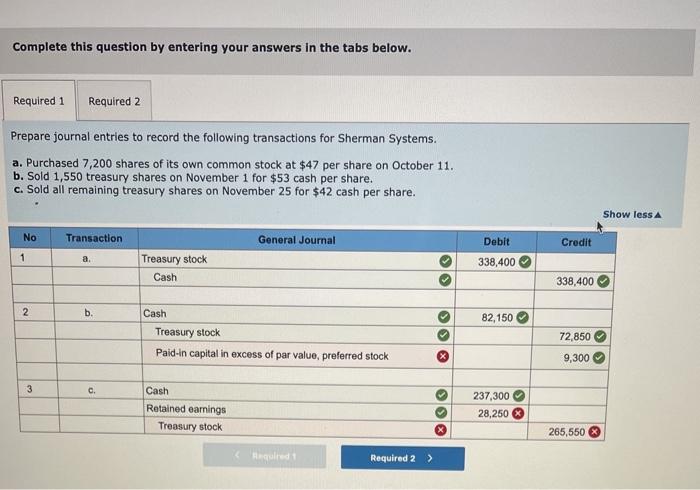 Solved On October The Stockholders Equity Of Sherman Chegg Com