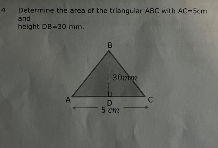Solved Determine the area of the triangular \\( A B C \\) | Chegg.com