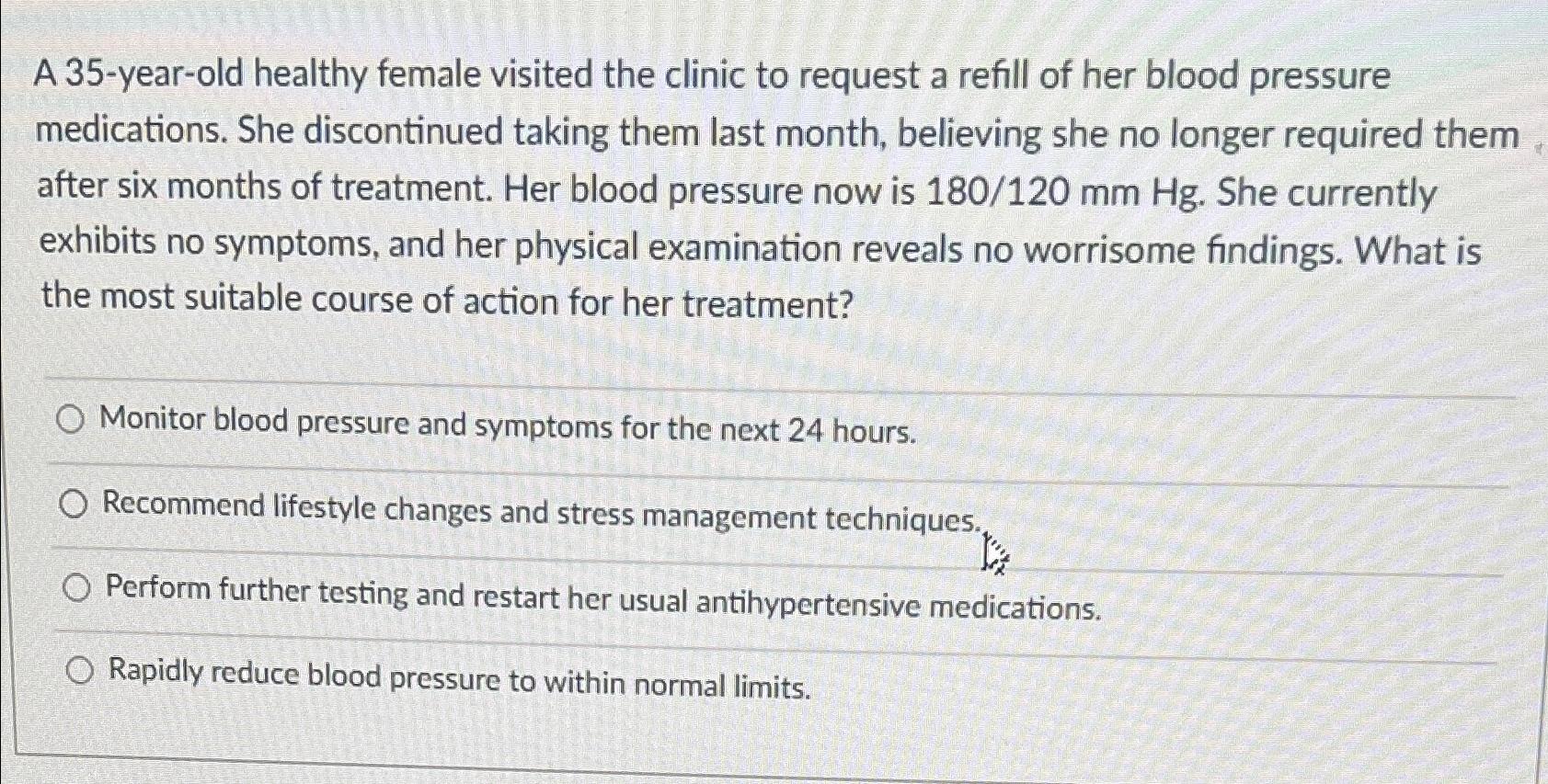 Solved A 35yearold healthy female visited the clinic to