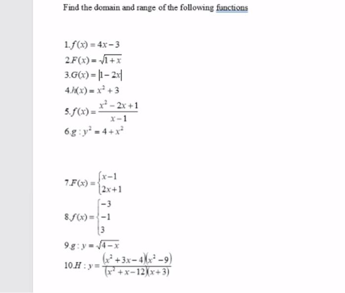 Solved Find The Domain And Range Of The Following Function Chegg Com