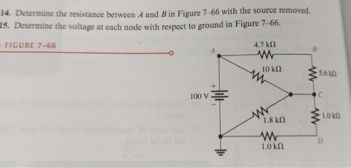 Solved 14. Determine the resistance between A and B in | Chegg.com
