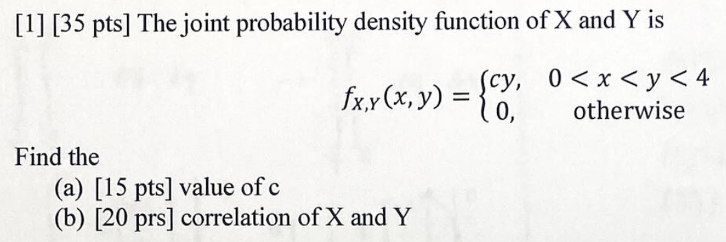 Solved Pts The Joint Probability Density Chegg Com