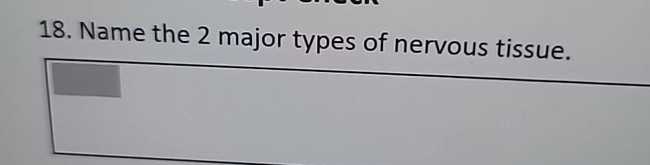 Solved Name The 2 ﻿major Types Of Nervous Tissue. | Chegg.com