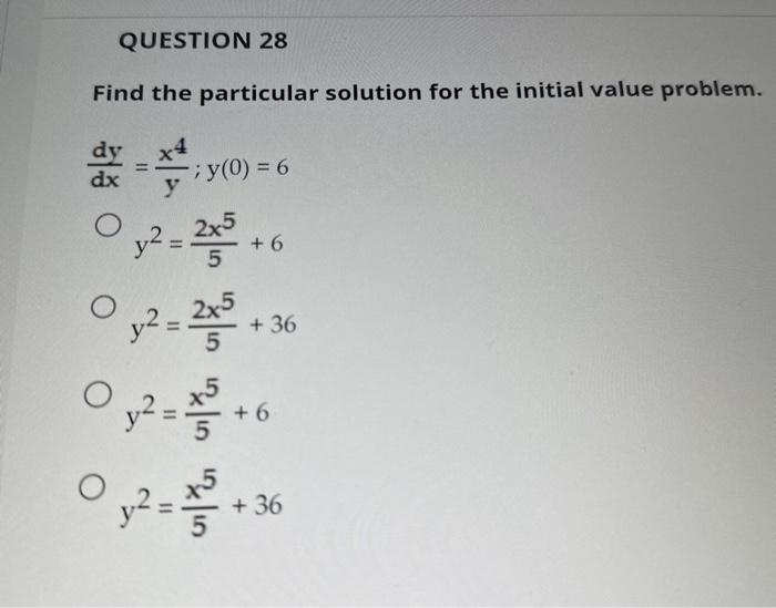 Solved Find the particular solution for the initial value | Chegg.com