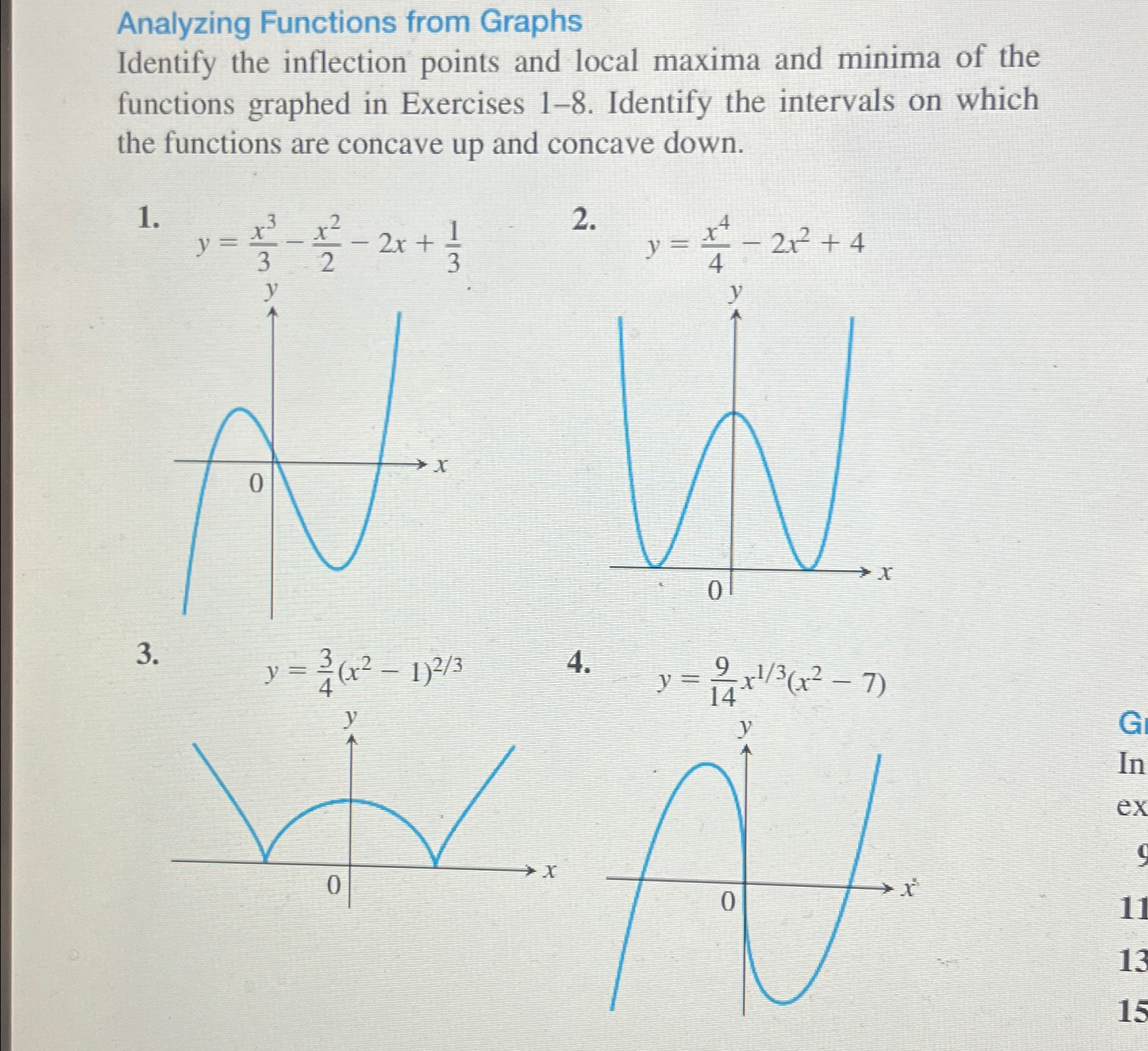 Solved Analyzing Functions from GraphsIdentify the | Chegg.com