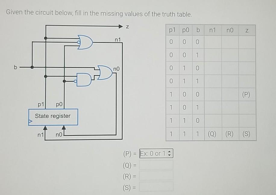 Solved Given the circuit below, fill in the missing values | Chegg.com