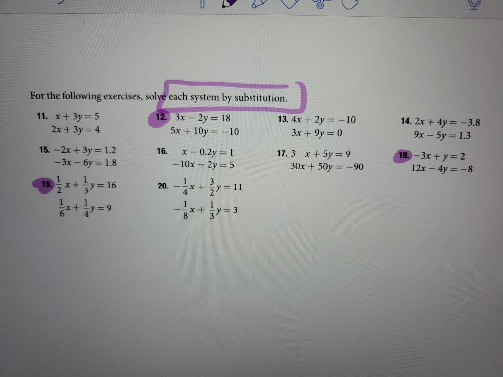 Solved For The Following Exercises Solve Each System By Chegg Com
