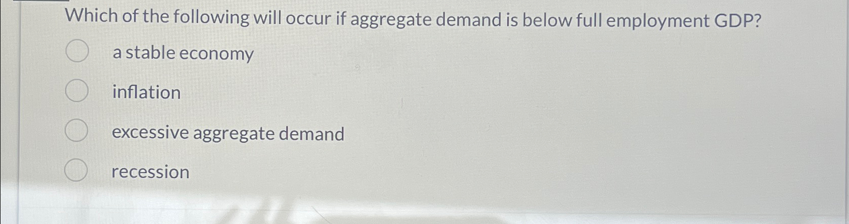 Solved Which of the following will occur if aggregate demand | Chegg.com