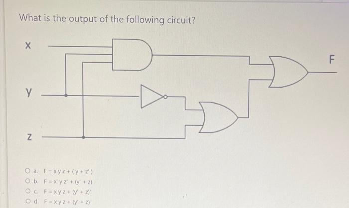 Solved What is the output of the following circuit? a. | Chegg.com