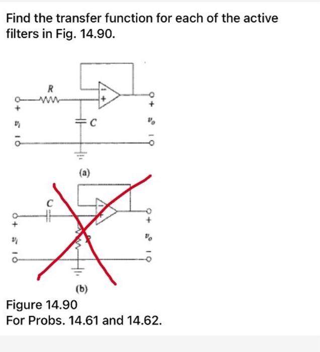 Solved Find the transfer function for each of the active | Chegg.com