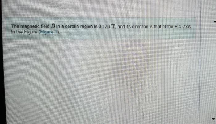 Solved The magnetic field B in a certain region is 0.128 T. | Chegg.com