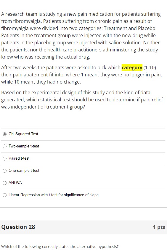 Solved WHICH ANSWER IS CORRECTA research team is studying a | Chegg.com