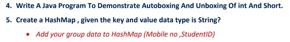 Solved 4. Write A Java Program To Demonstrate Autoboxing And | Chegg.com