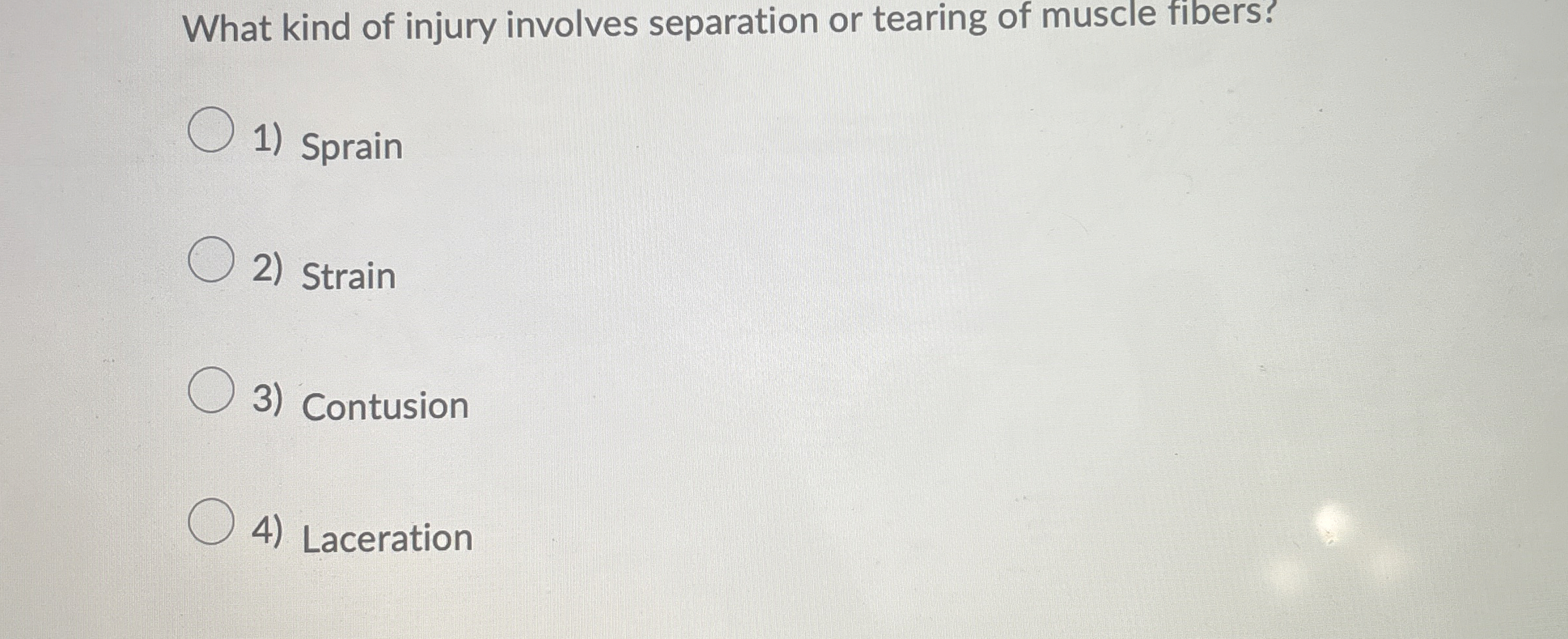 Solved What kind of injury involves separation or tearing of | Chegg.com
