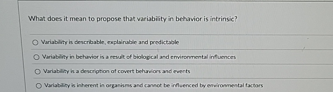 Predictable Varibility Solved What does it mean to propose that variability in | Chegg.com