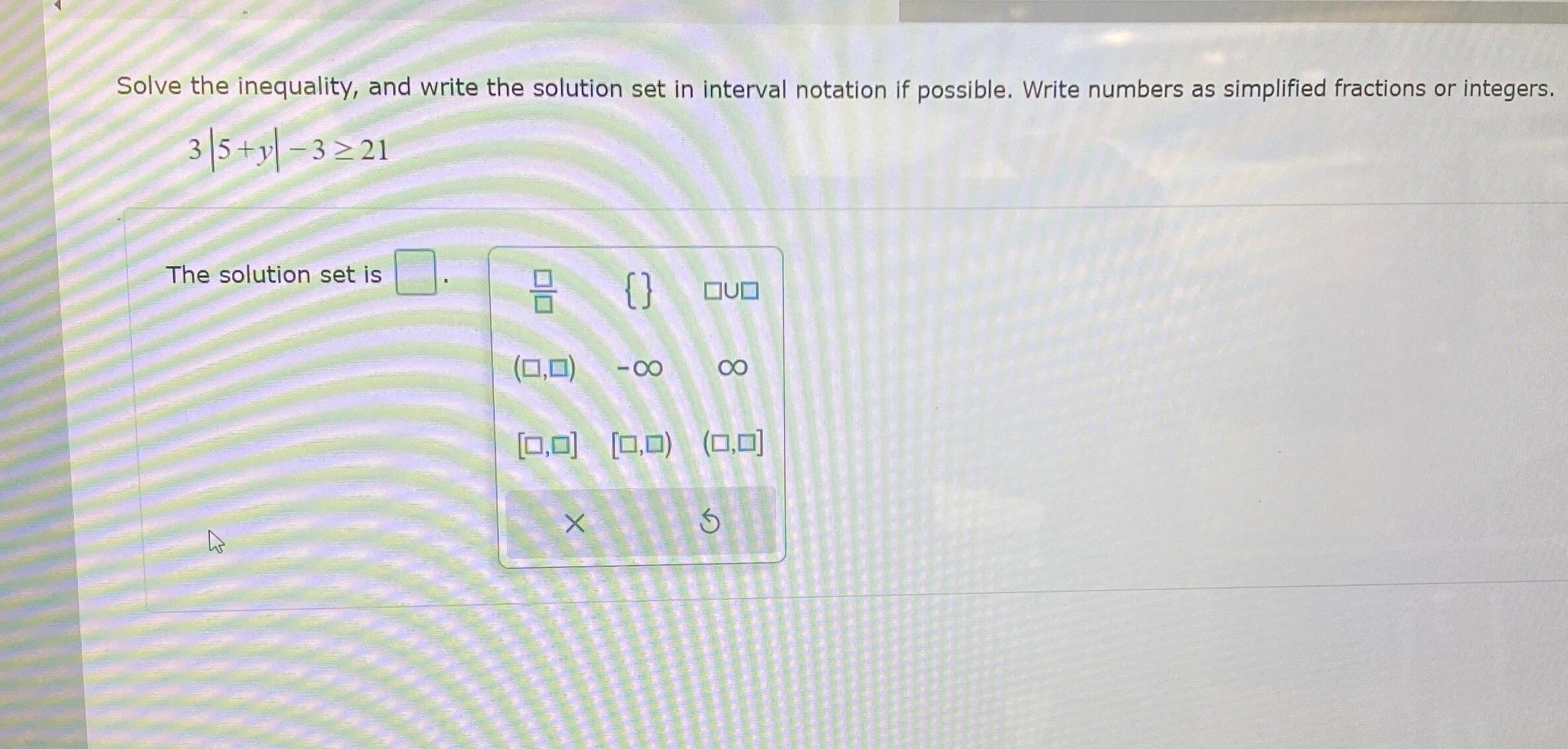 Solved Solve the inequality, and write the solution set in | Chegg.com