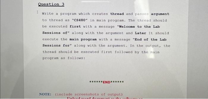 Solved Write a program which creates thread and passes | Chegg.com