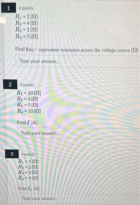 Solved 4 Points R1=2[Ω]R2=4[Ω]R3=1[Ω]R4=5[Ω] Find Req = | Chegg.com