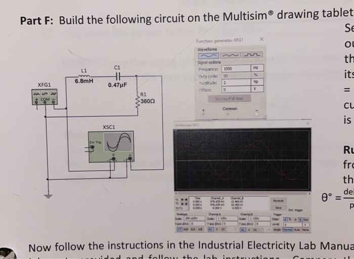 Solved Part D: Build the following circuit on the Multisim | Chegg.com