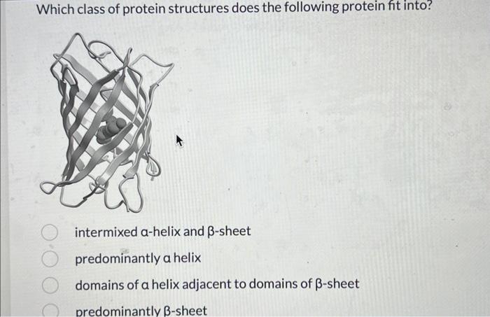 Solved Which class of protein structures does the following | Chegg.com