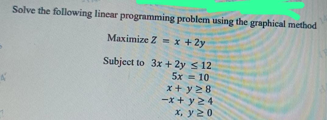 Solved Solve the following linear programming problem using | Chegg.com