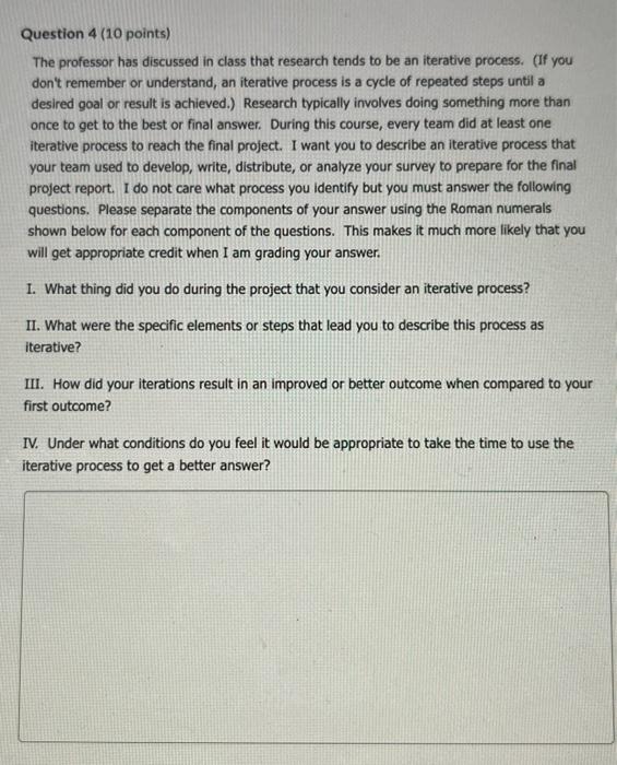 Solved Question 4 ( 10 Points) The Professor Has Discussed | Chegg.com