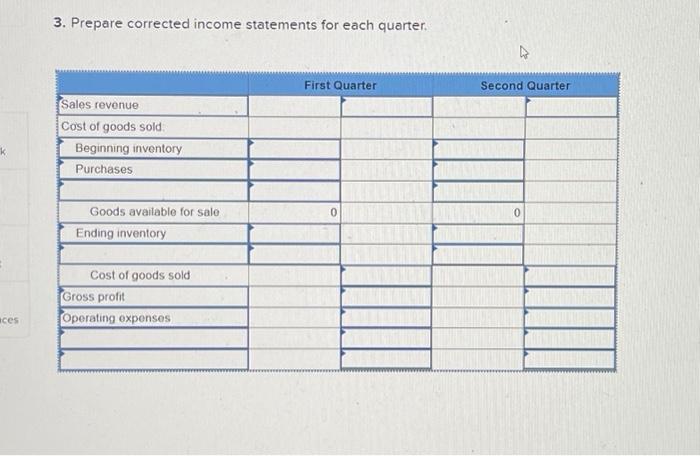 Solved 3. Prepare corrected income statements for each | Chegg.com