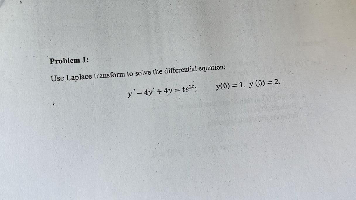 Solved Use Laplace transform to solve the differential | Chegg.com