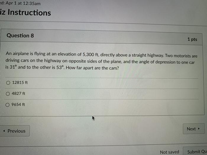 Solved ed: Apr 1 at 12:35am iz Instructions Question 8 1 pts | Chegg.com