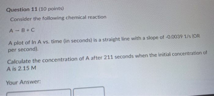 Solved Consider the following chemical reaction A B + C A | Chegg.com