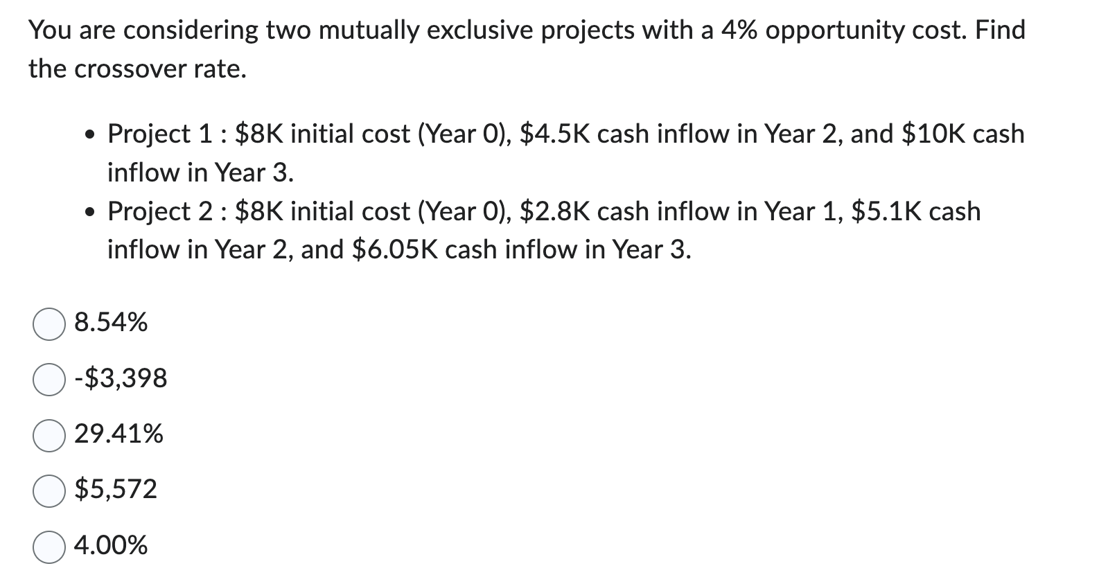 Solved You are considering two mutually exclusive projects | Chegg.com