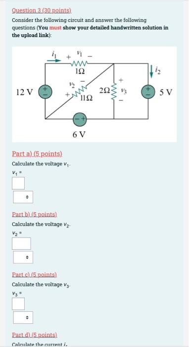 Solved Question 3 (30 points) Consider the following circuit | Chegg.com