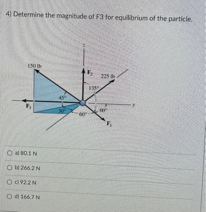 4 Determine The Magnitude Of F3 For Equilibrium Of