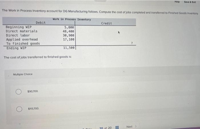 Solved The Work In Process Inventory Account For DG | Chegg.com