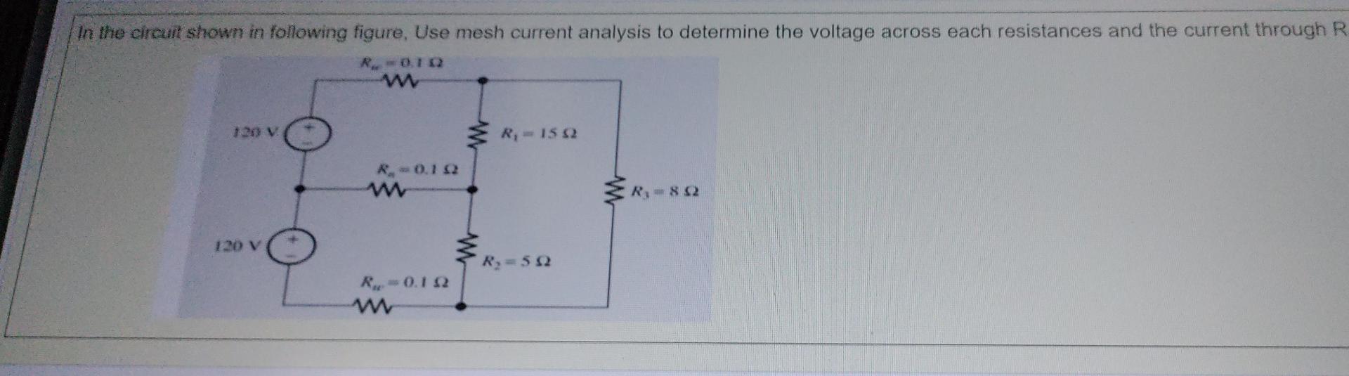 Solved In The Circuit Shown In Following Figure, Use Mesh | Chegg.com