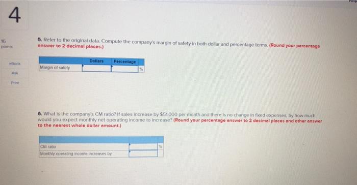 Solved 8 Problem 4-32 Changes in Cost Structure; Break-Even | Chegg.com