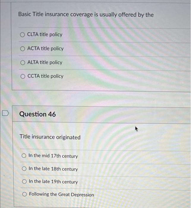 basic title insurance coverage is usually offered by the