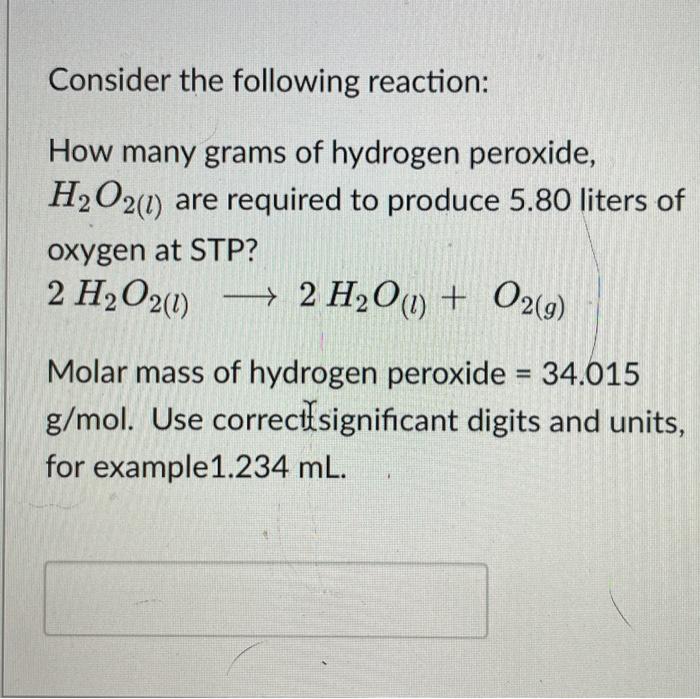 Solved Consider The Following Reaction How Many Grams Of Chegg Com