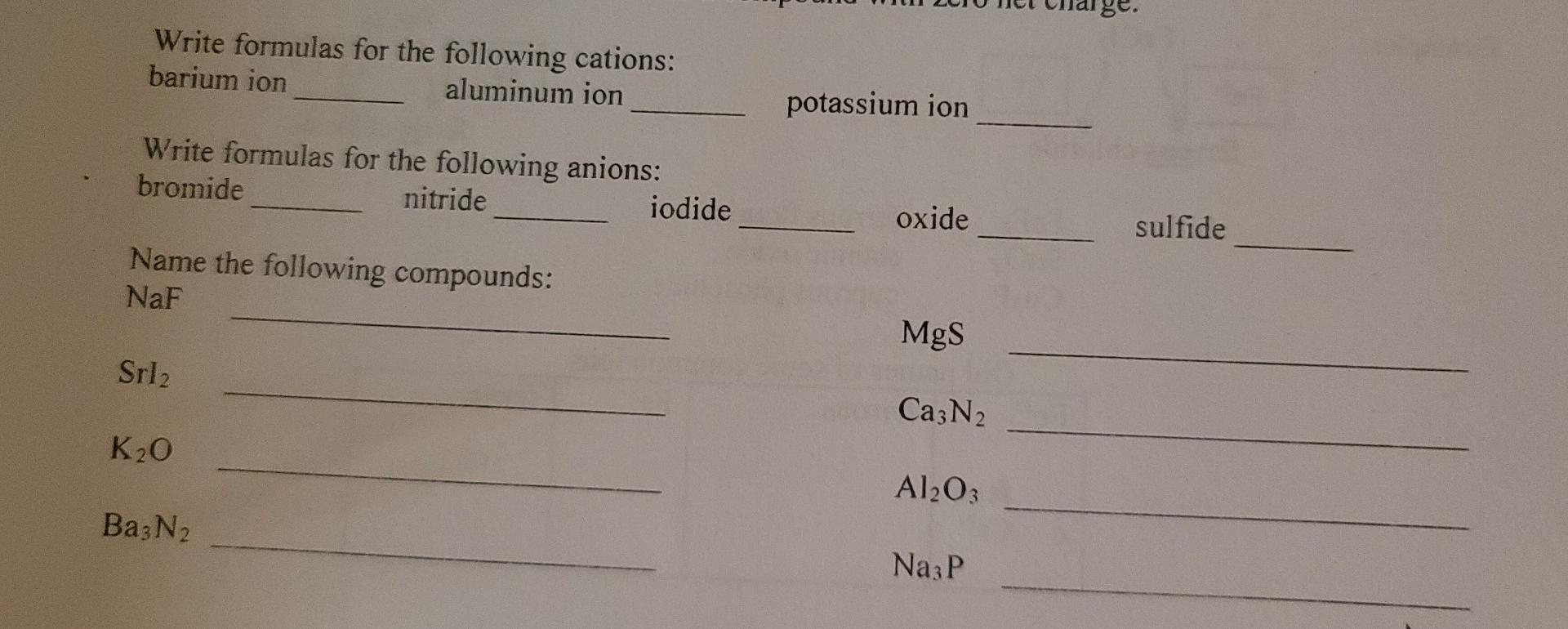 Solved Write Formulas For The Following Cations Barium Ion Chegg Com   Image 