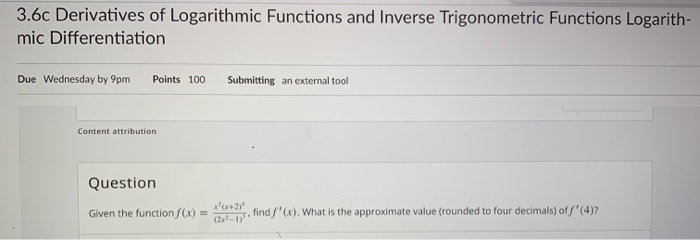Solved use logarithmic differentiantion and properties of | Chegg.com